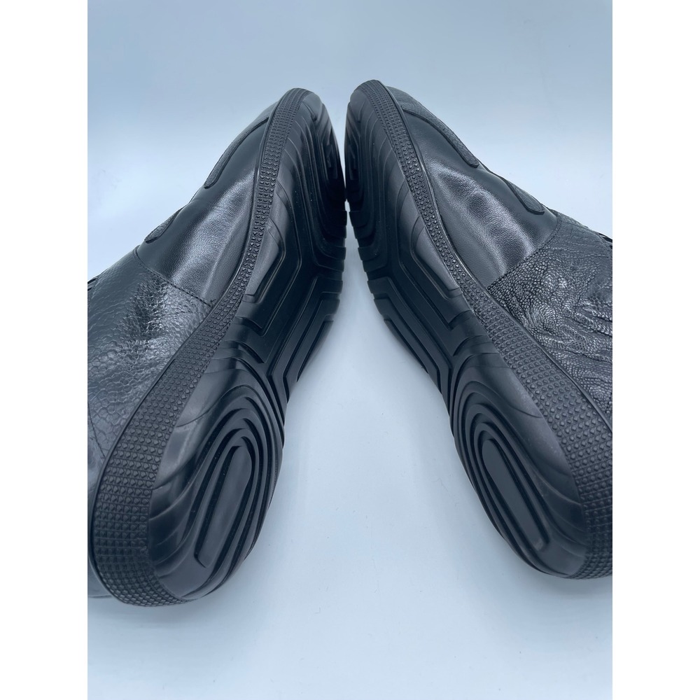 Belvedere Bene Black Ostrich Leg Calf Leather Sneakers Mens 13 2010/BENE New - Picture 5 of 9